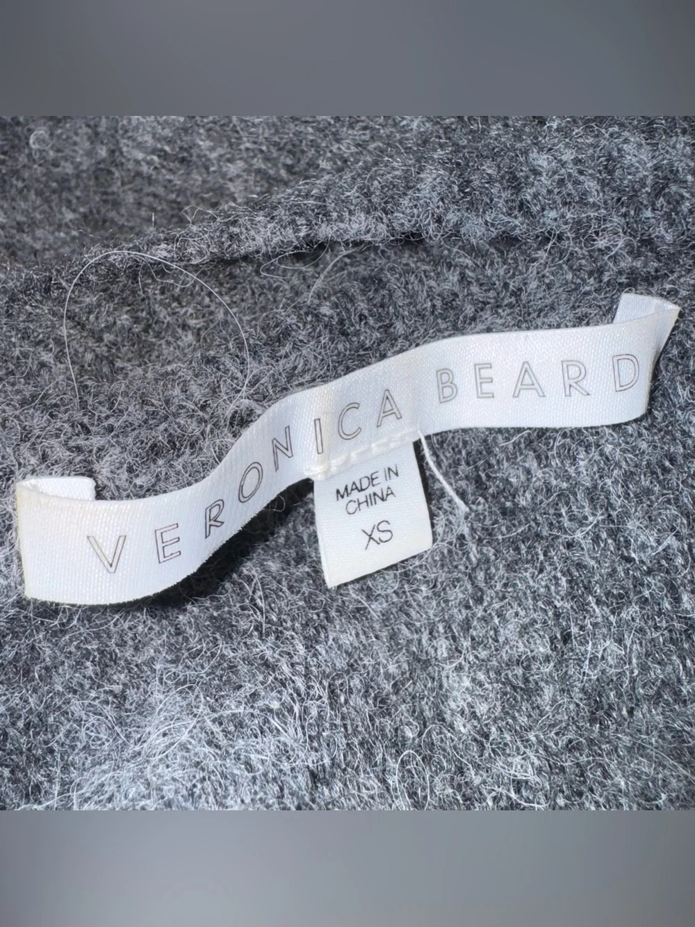 Veronica Beard Valerie Sweater Crystal Embellished Rhinestone Wool Gray Size XS